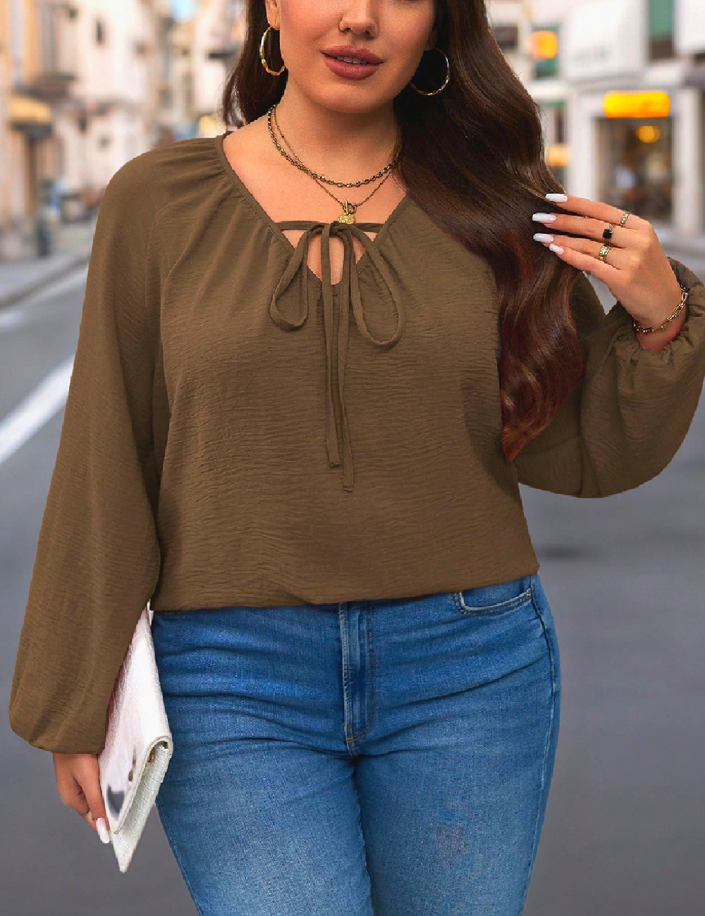 Bluza SHEIN CURVE, kaki