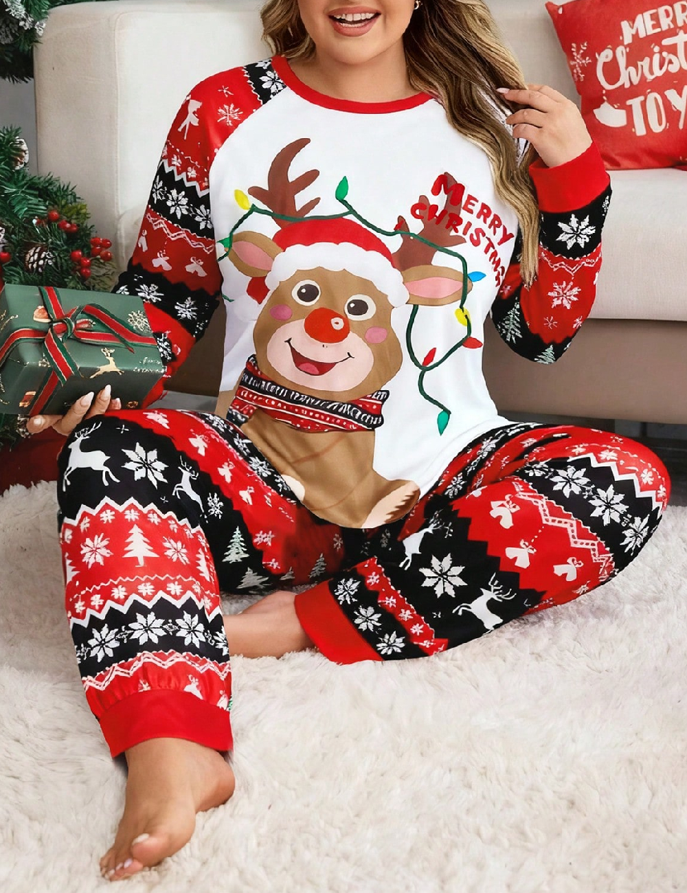 Pijama SHEIN CURVE, mix culori