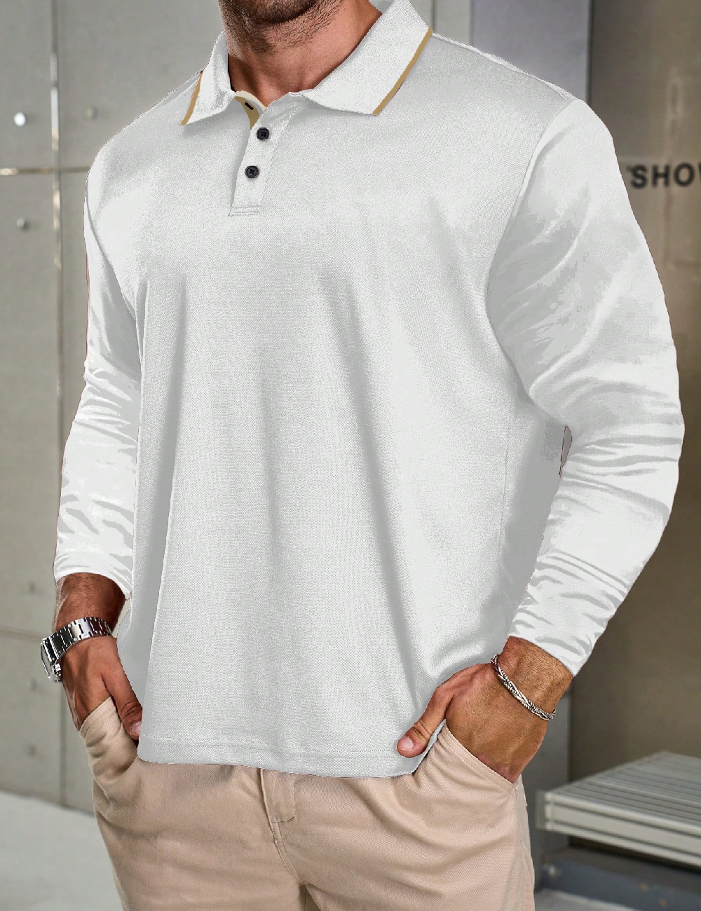 Bluza SHEIN Plus Size Men, alb