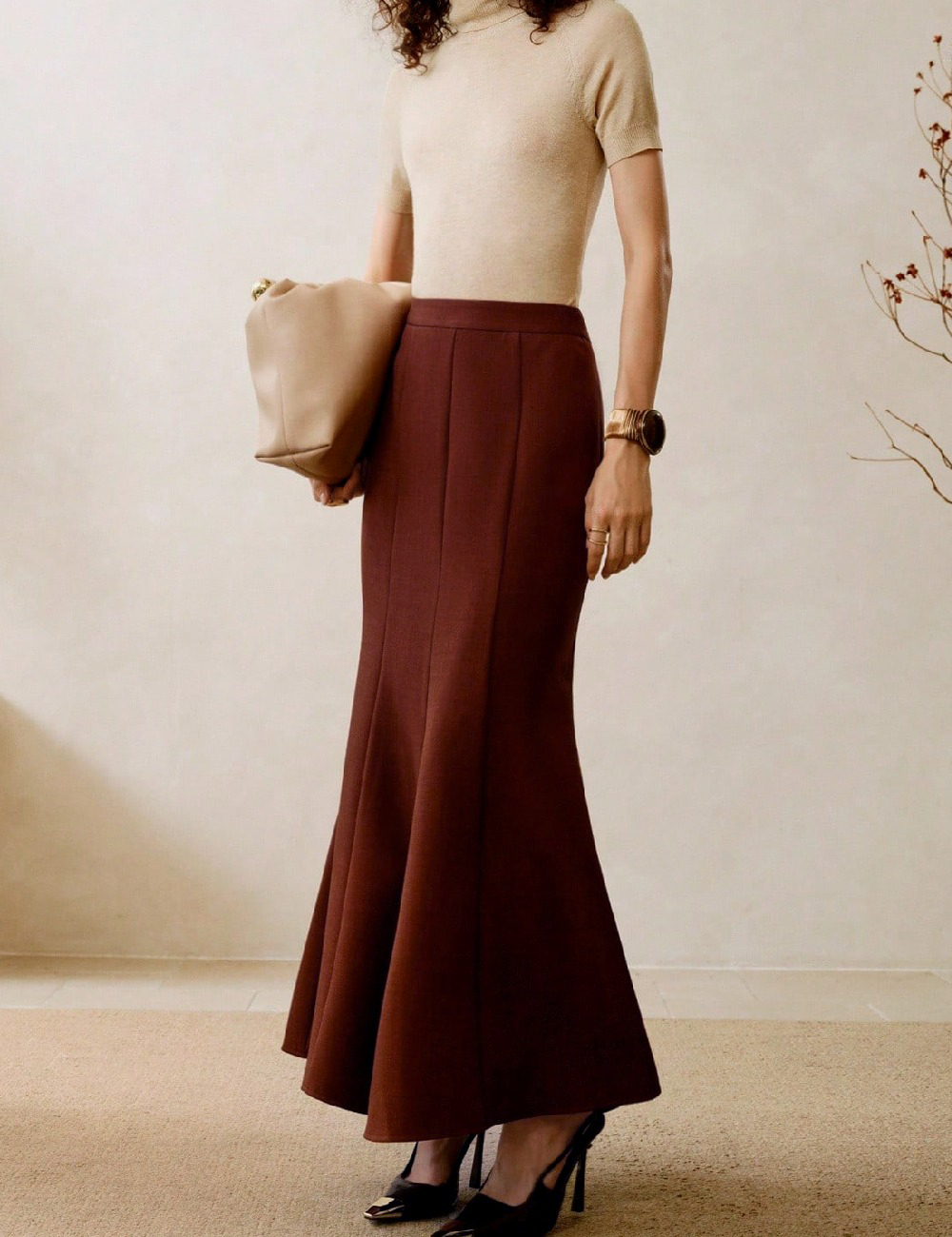 Fusta SHEIN, maro