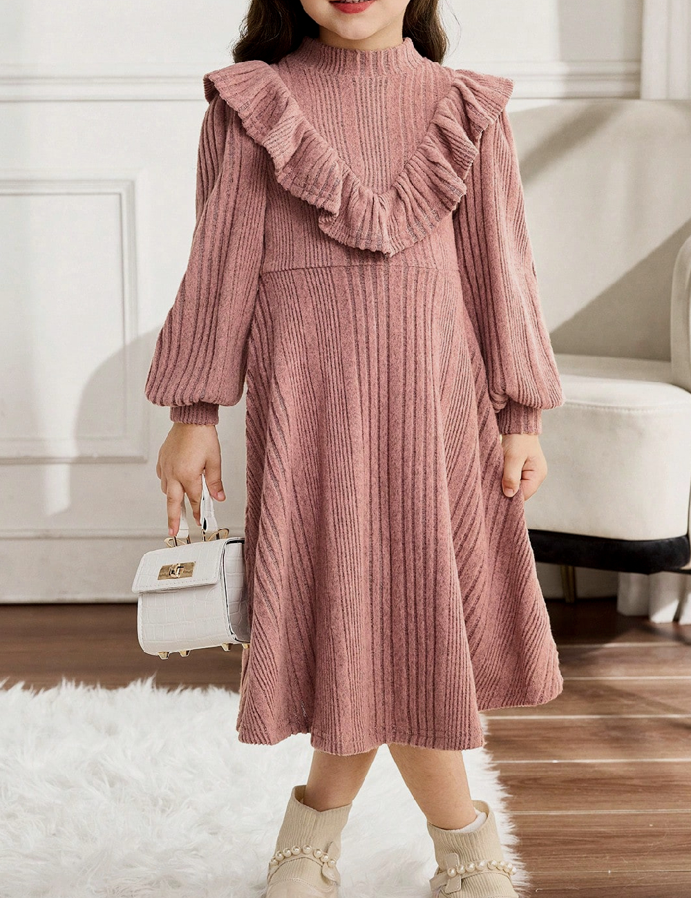 Rochie Shein Kids, roz pudra inchis