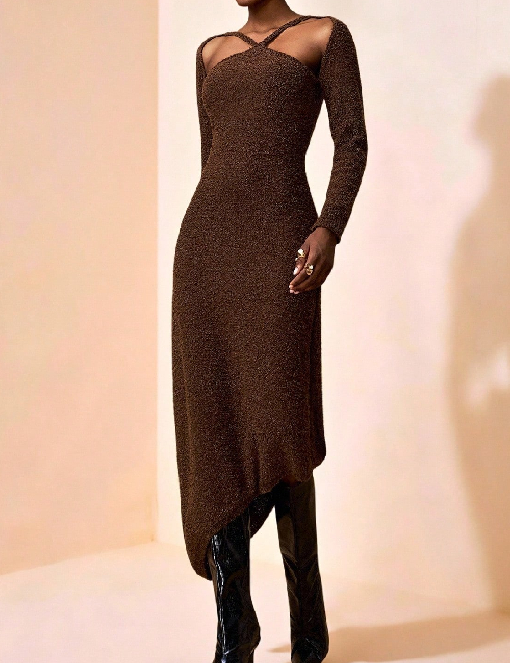 Rochie medie SHEIN, maro