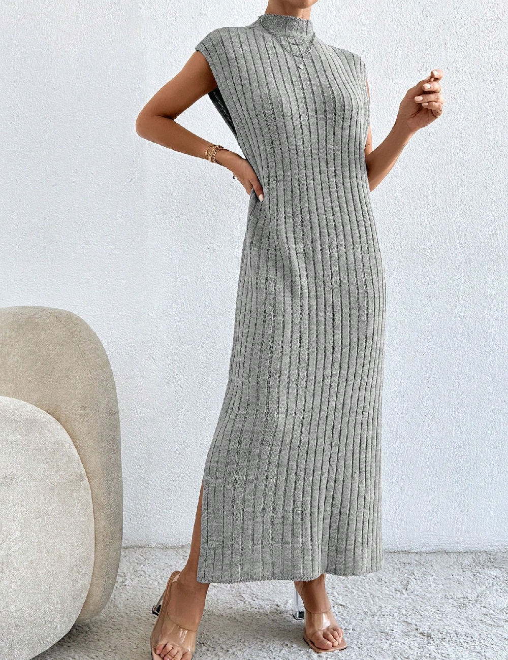 Rochie lunga SHEIN, gri