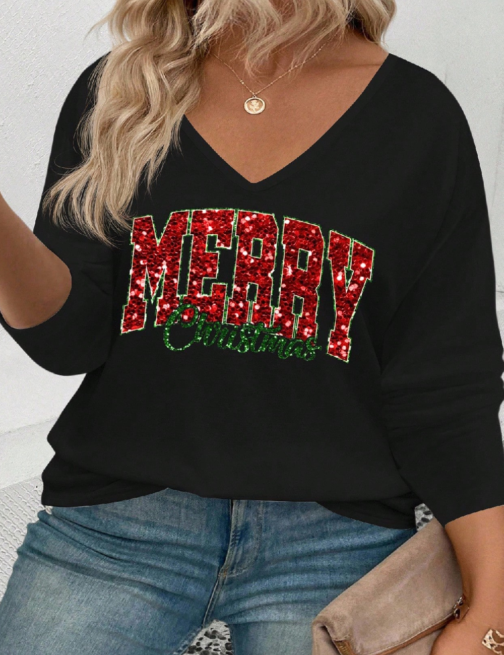 Bluza SHEIN CURVE, negru