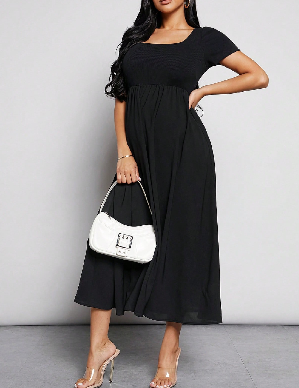 Rochie medie SHEIN Maternity, negru