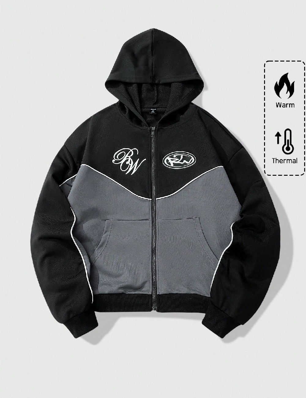 Hanorac Romwe, negru/gri