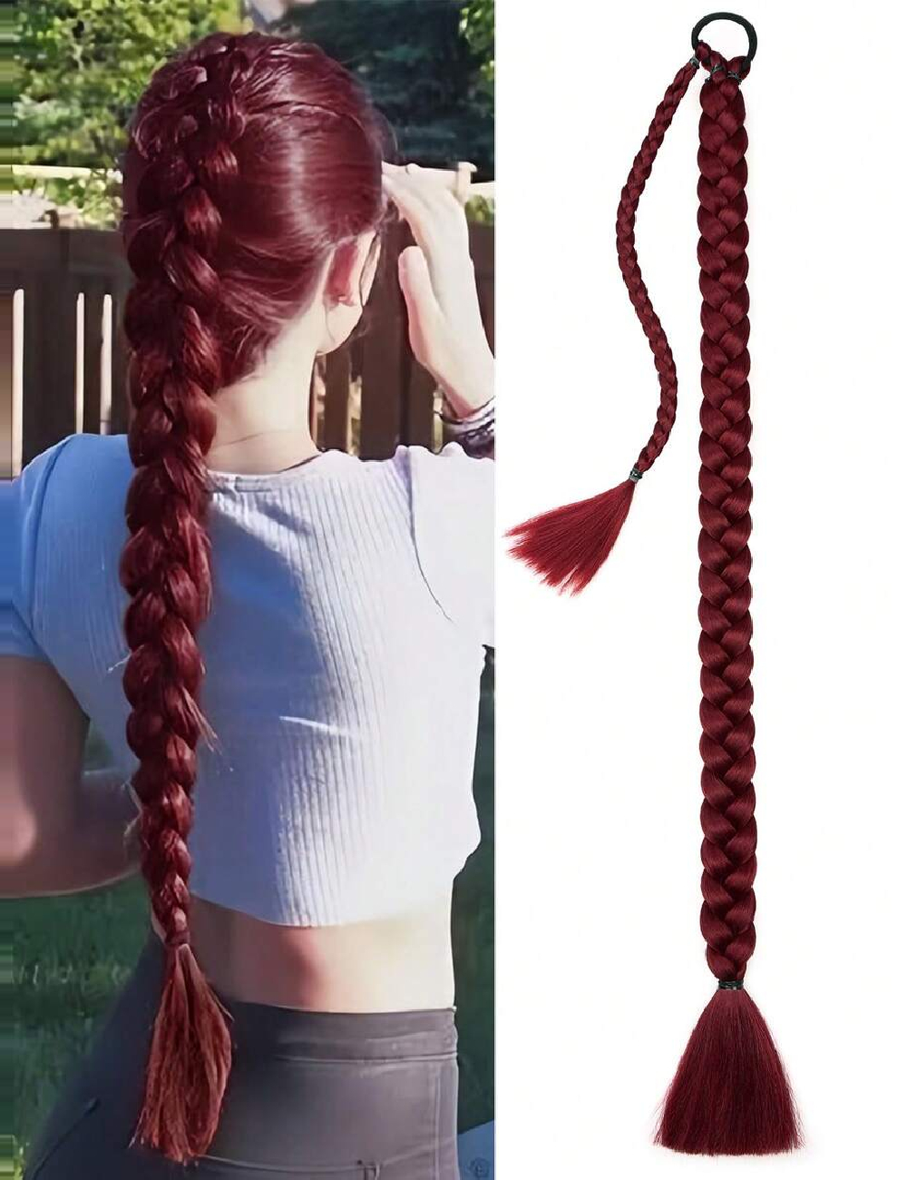 Extensie de par SHEIN, visiniu