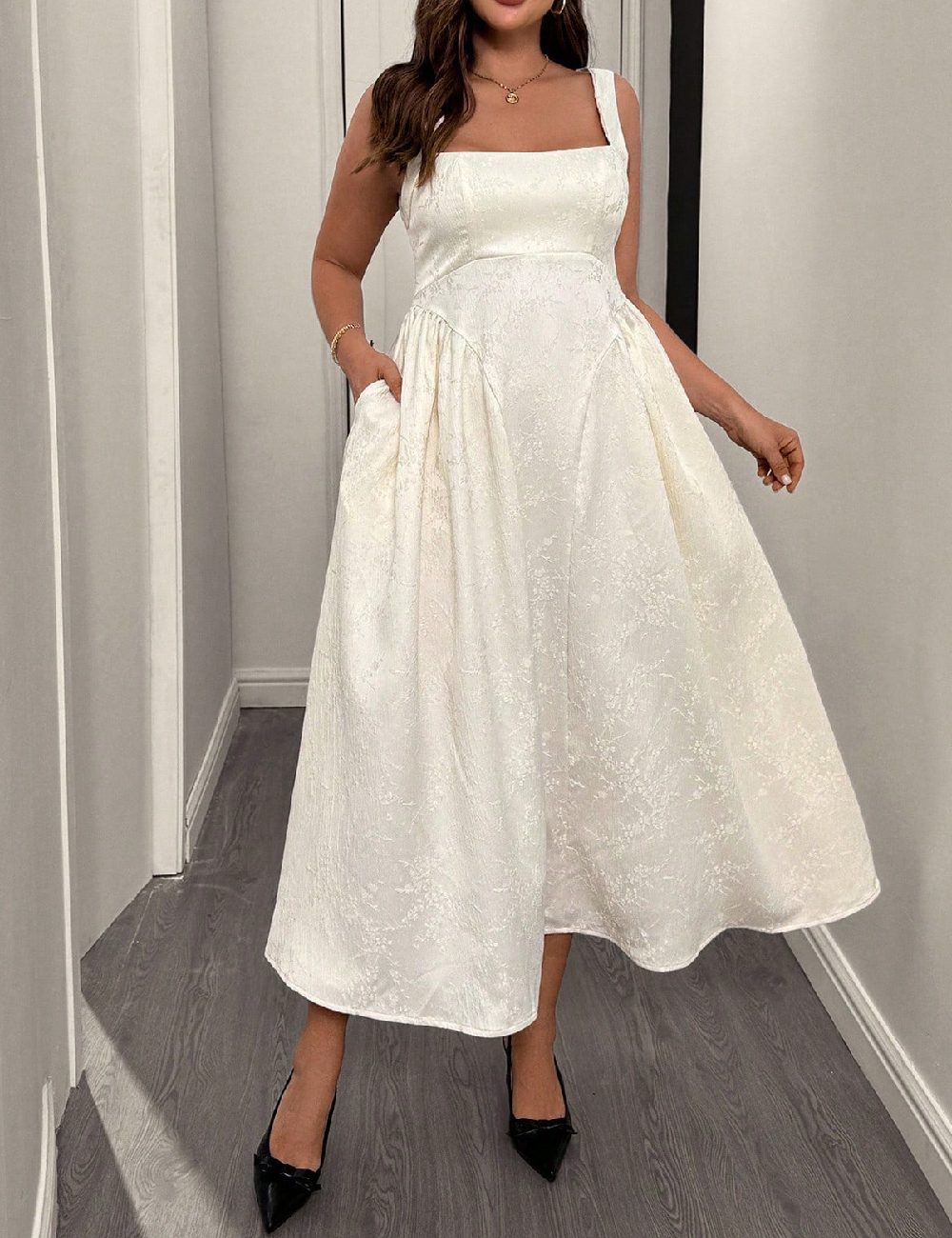 Rochie lunga SHEIN CURVE, crem