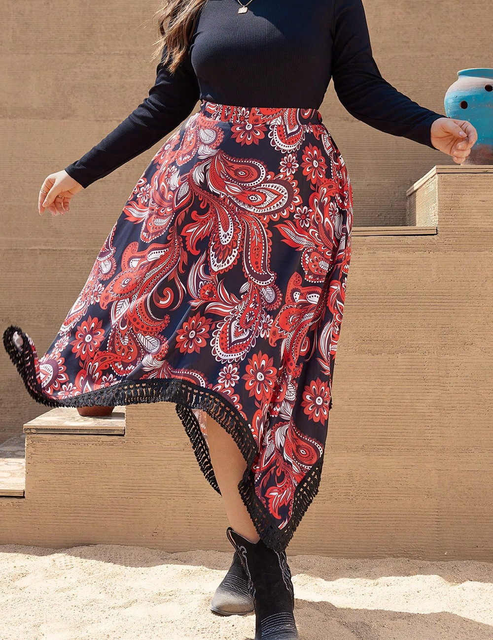 Fusta SHEIN CURVE, mix culori