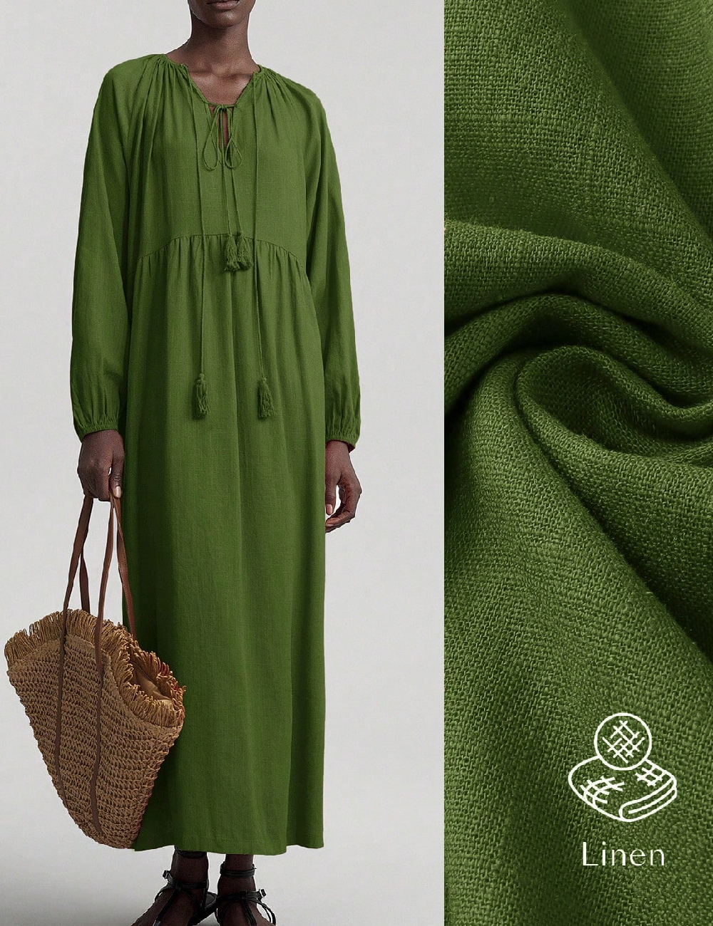 Rochie lunga SHEIN, verde