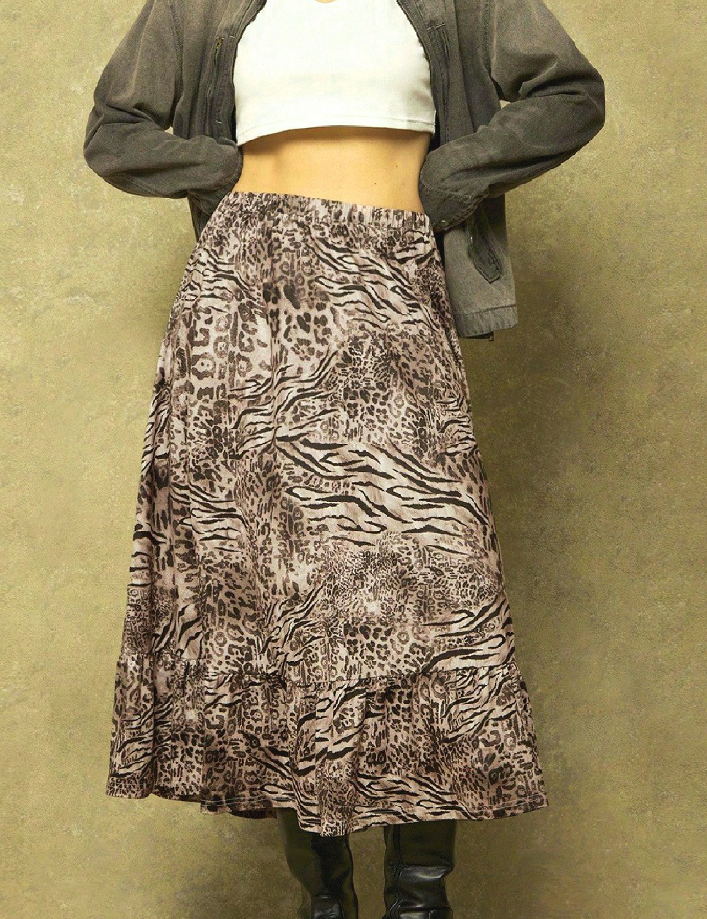 Fusta SHEIN CURVE, animal print