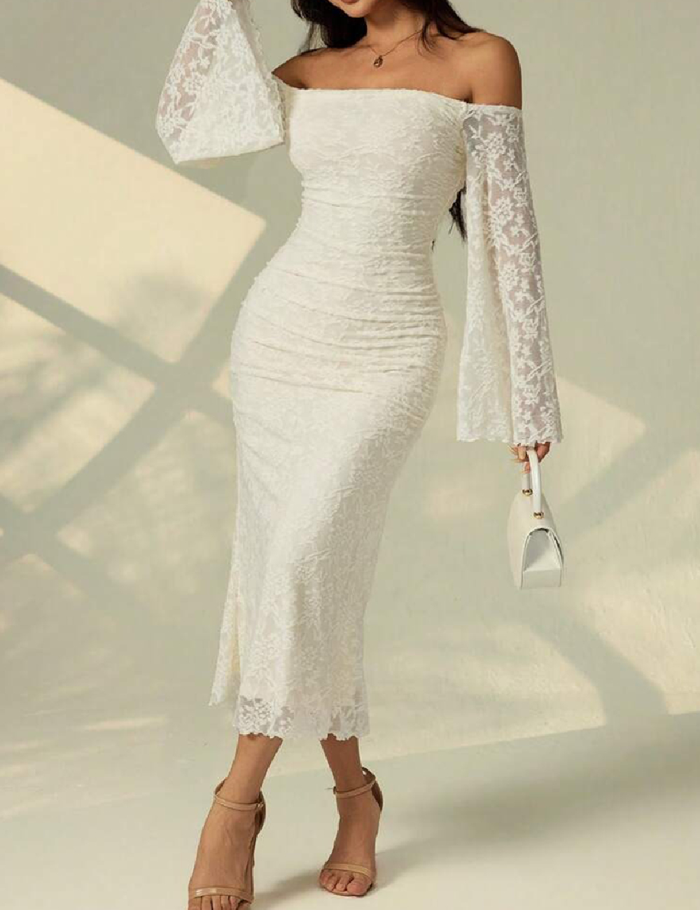 Rochie medie SHEIN, crem