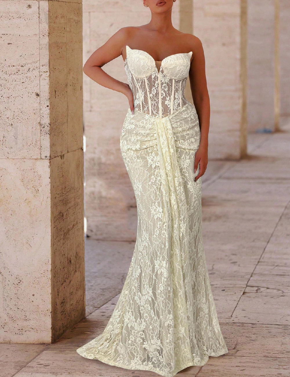 Rochie lunga SHEIN, bej