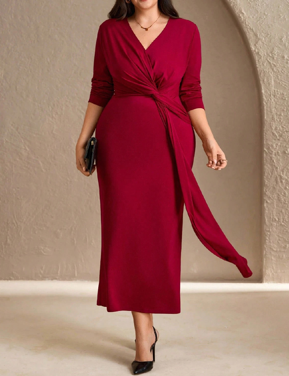 Rochie lunga SHEIN CURVE, rosu