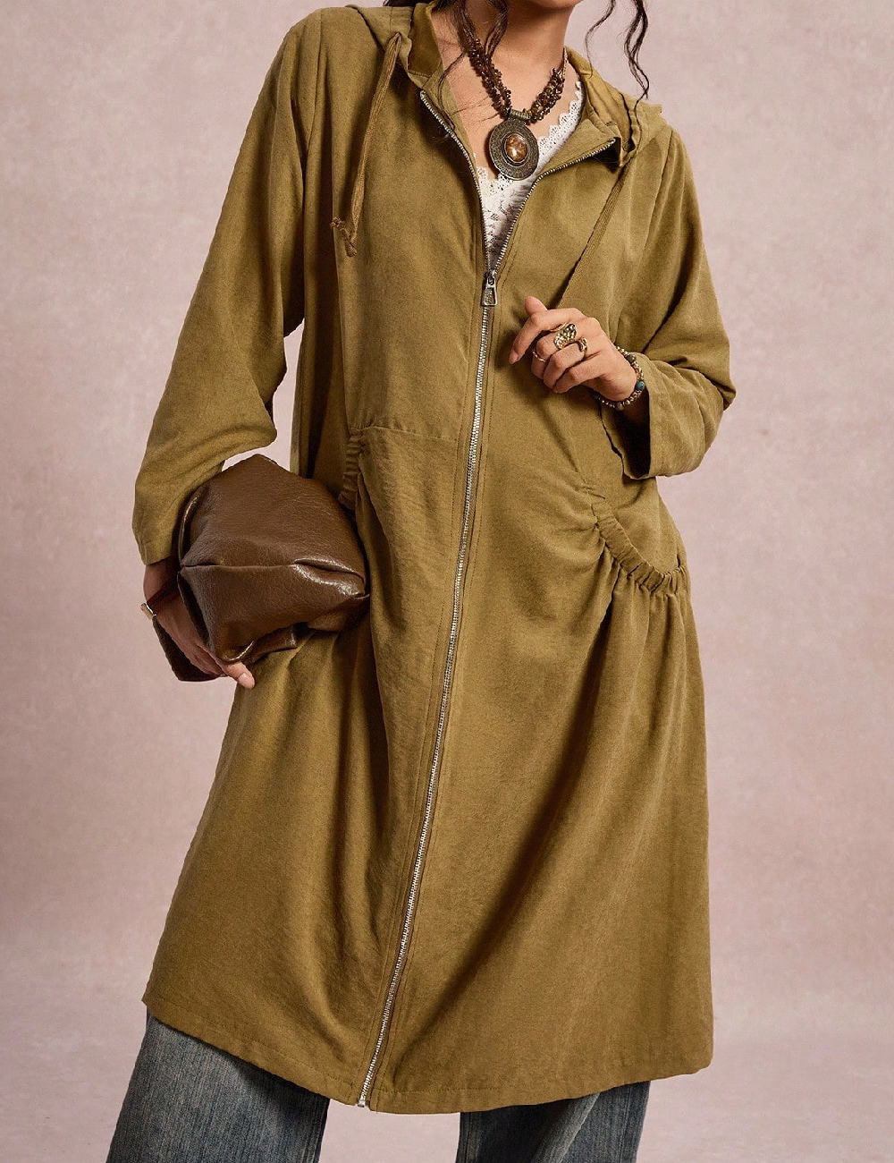 Jacheta SHEIN CURVE, kaki