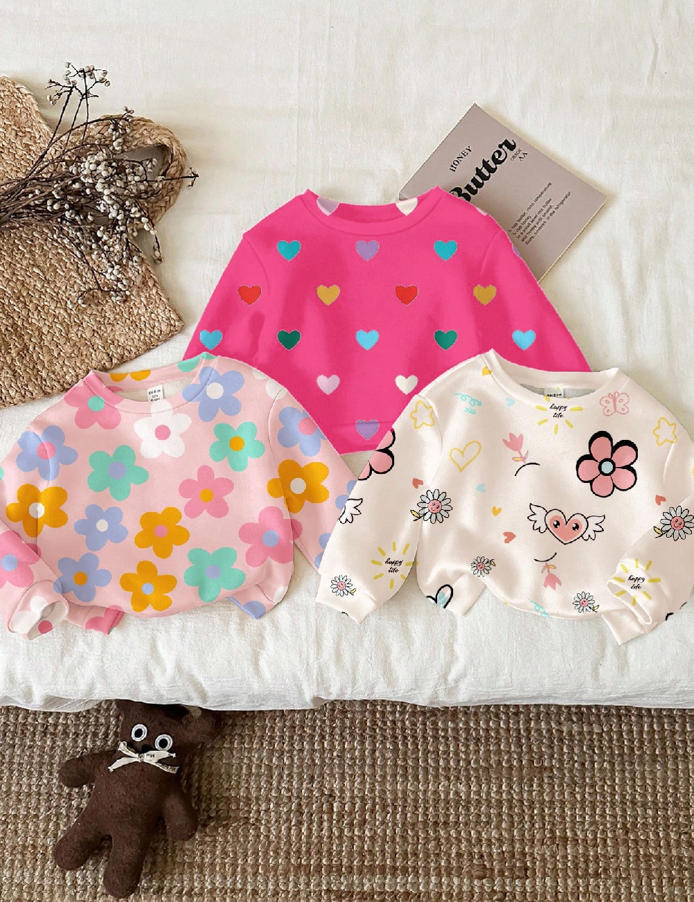 Set bluze 3 bucati SHEIN, mix culori