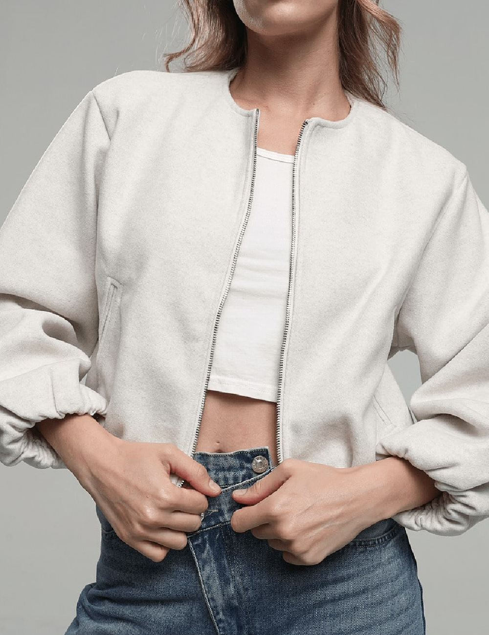 Jacheta SHEIN, gri deschis