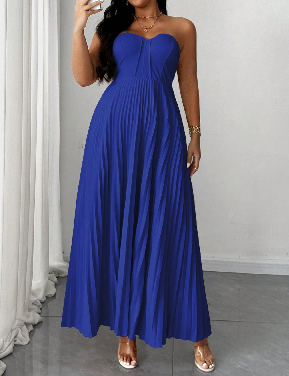 Rochie lunga SHEIN CURVE, bleumarin