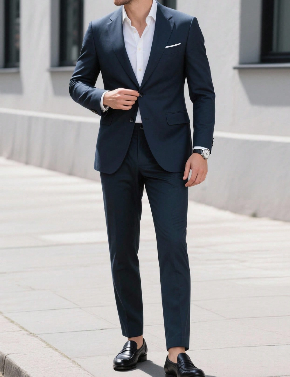 Costum SHEIN Plus Size Men, bleumarin