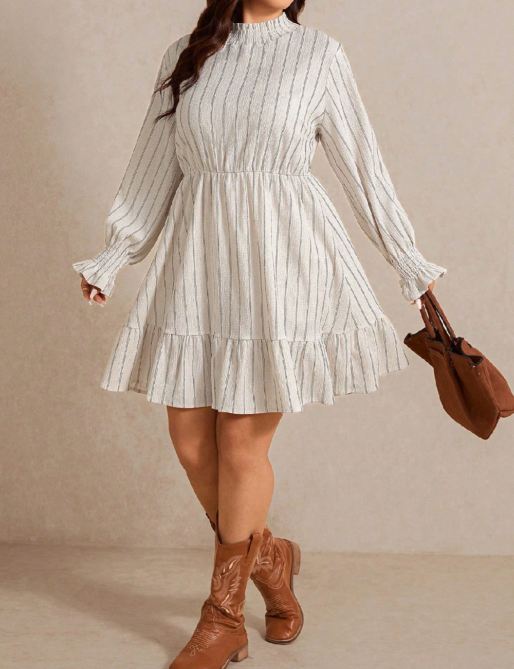 Rochie scurta SHEIN CURVE, ecru