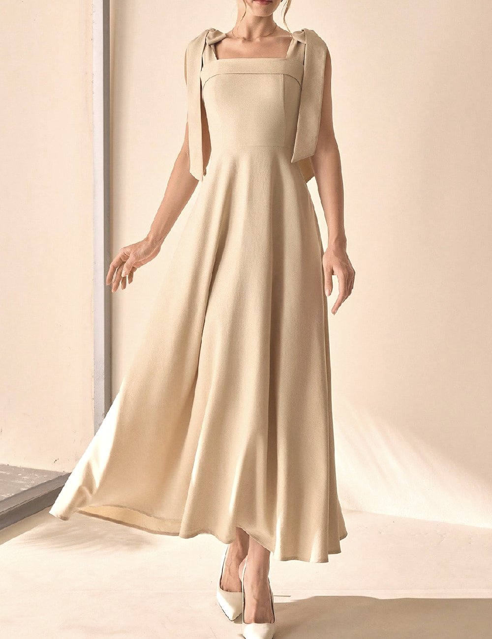 Rochie lunga SHEIN, crem