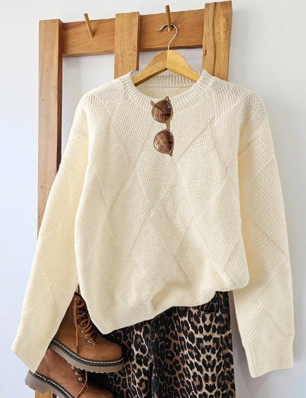 Pulover SHEIN, ecru