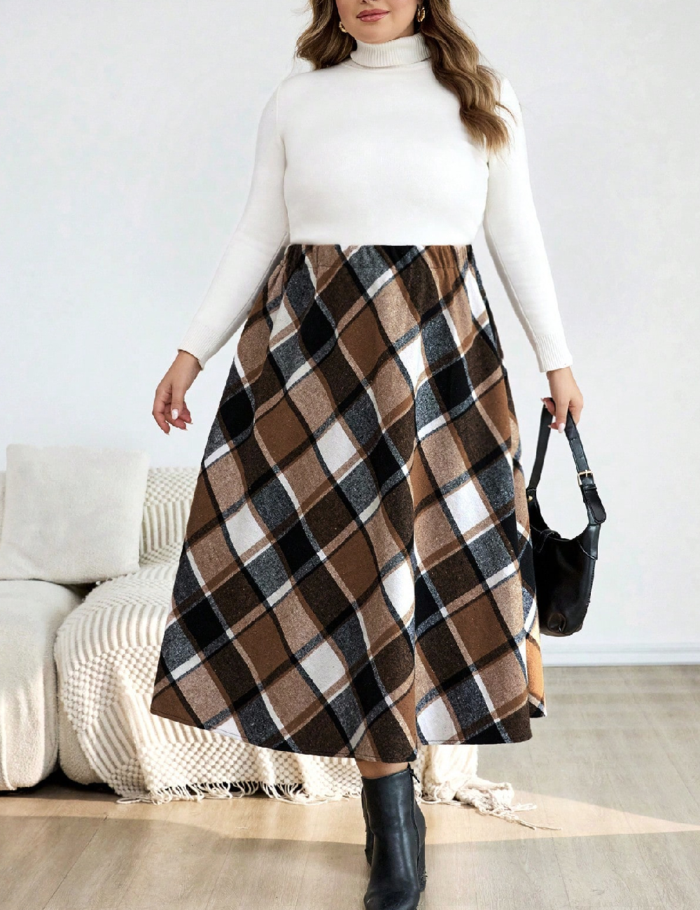 Fusta SHEIN CURVE, mix culori