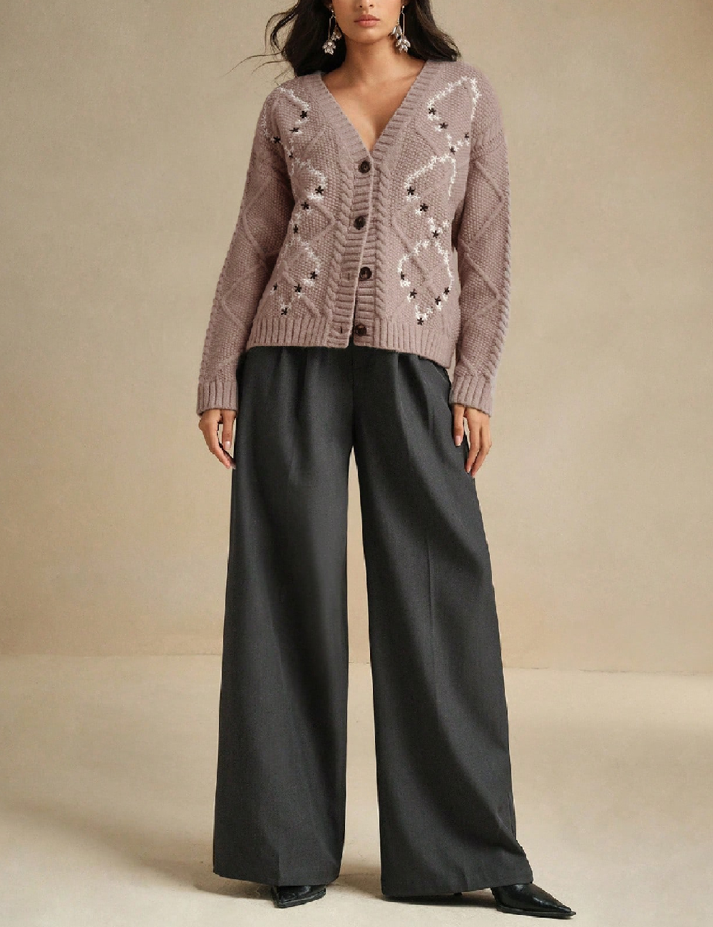 Cardigan SHEIN, maro