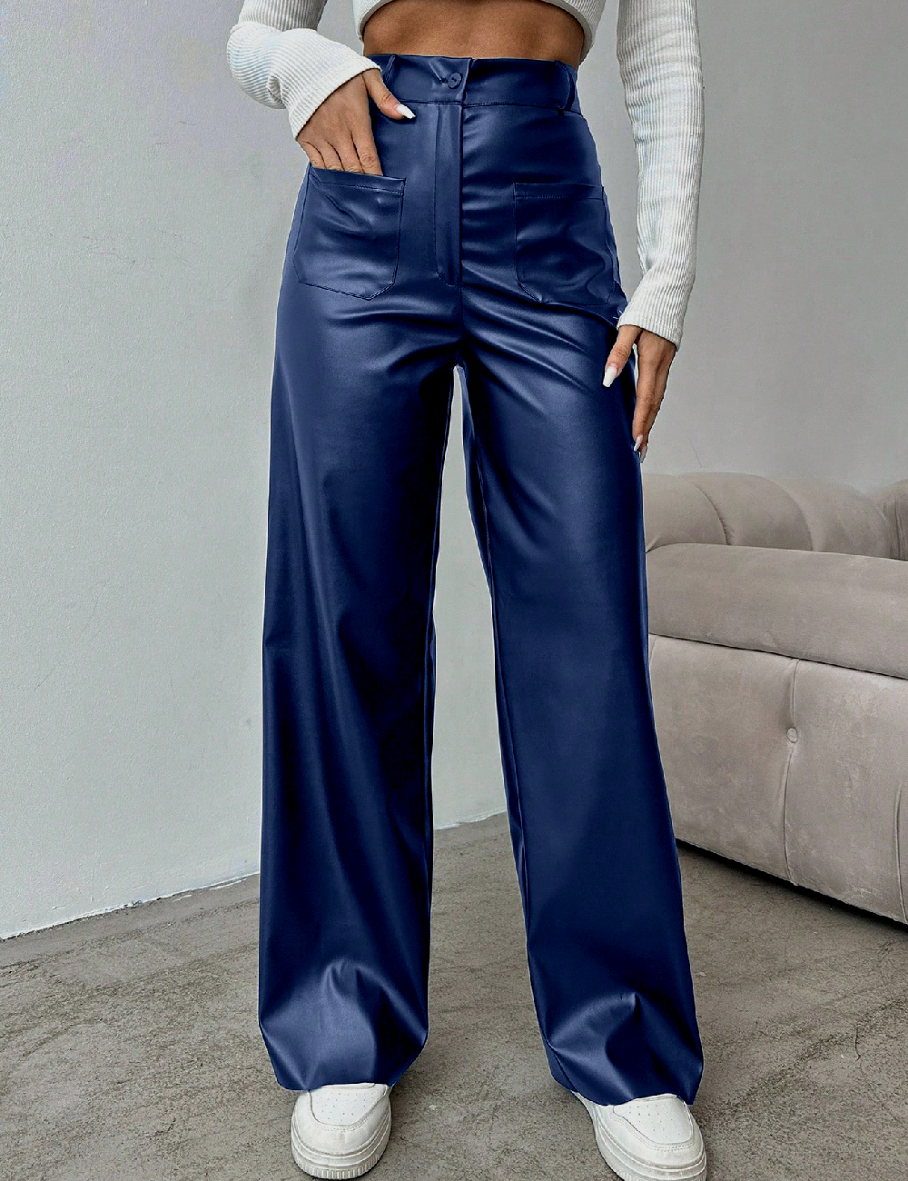 Pantaloni SHEIN, bleumarin