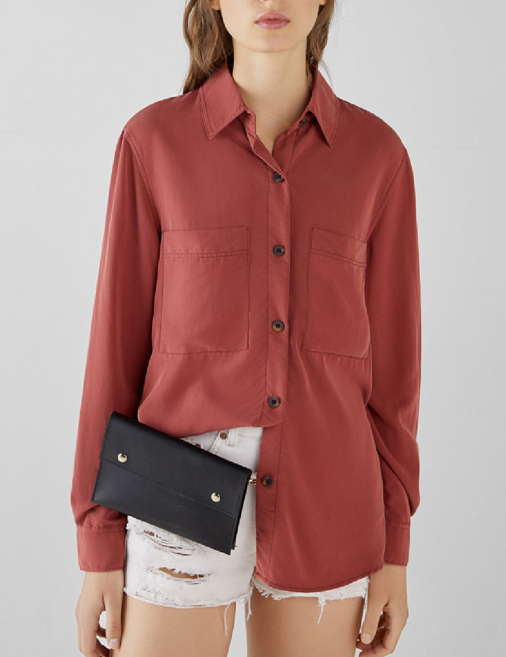 Camasa Bershka, caramiziu