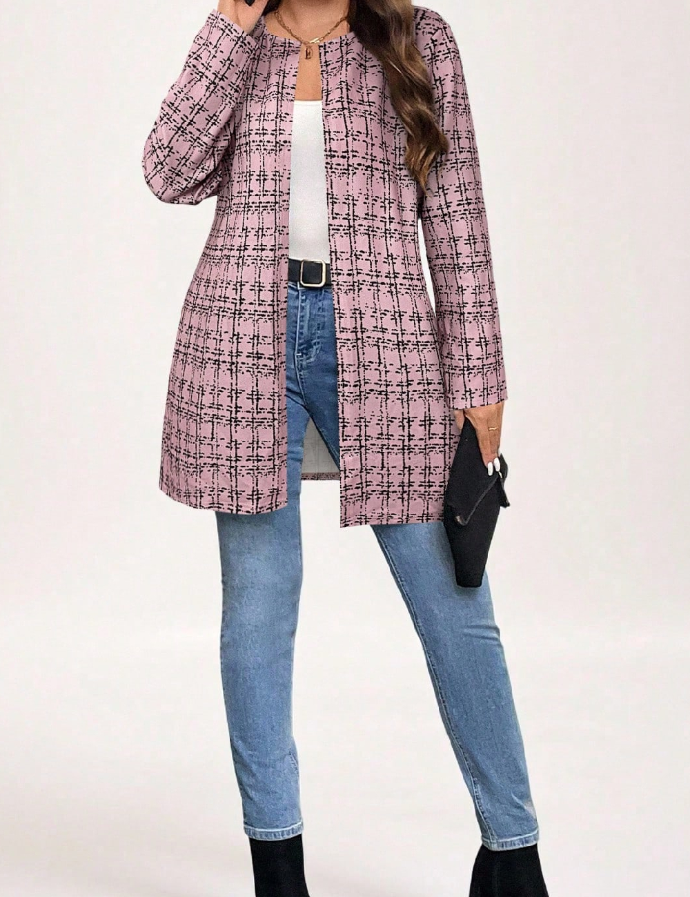 Cardigan SHEIN CURVE, roz