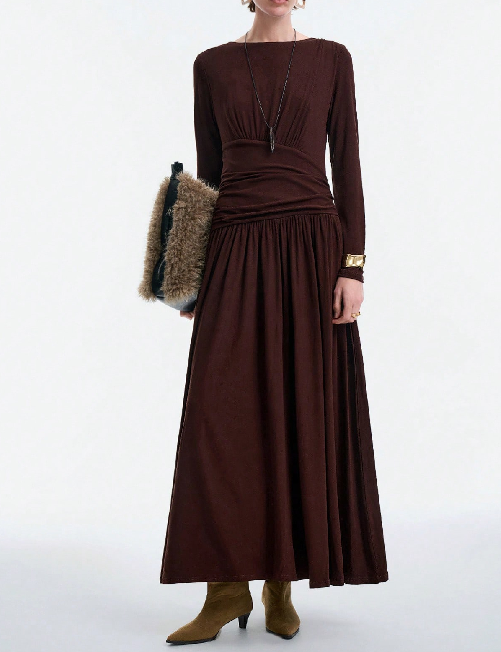 Rochie lunga SHEIN, maro