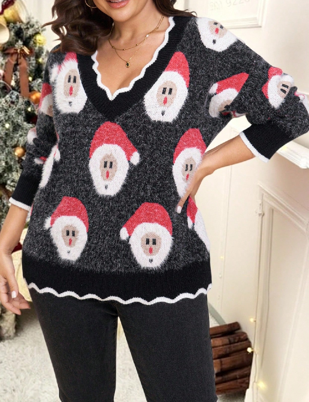 Pulover SHEIN CURVE, mix culori