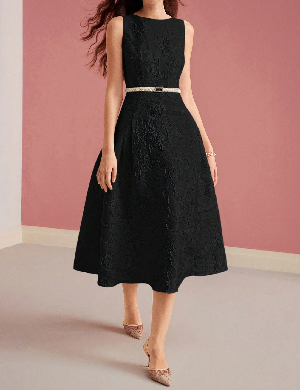 Rochie medie MOTF, negru