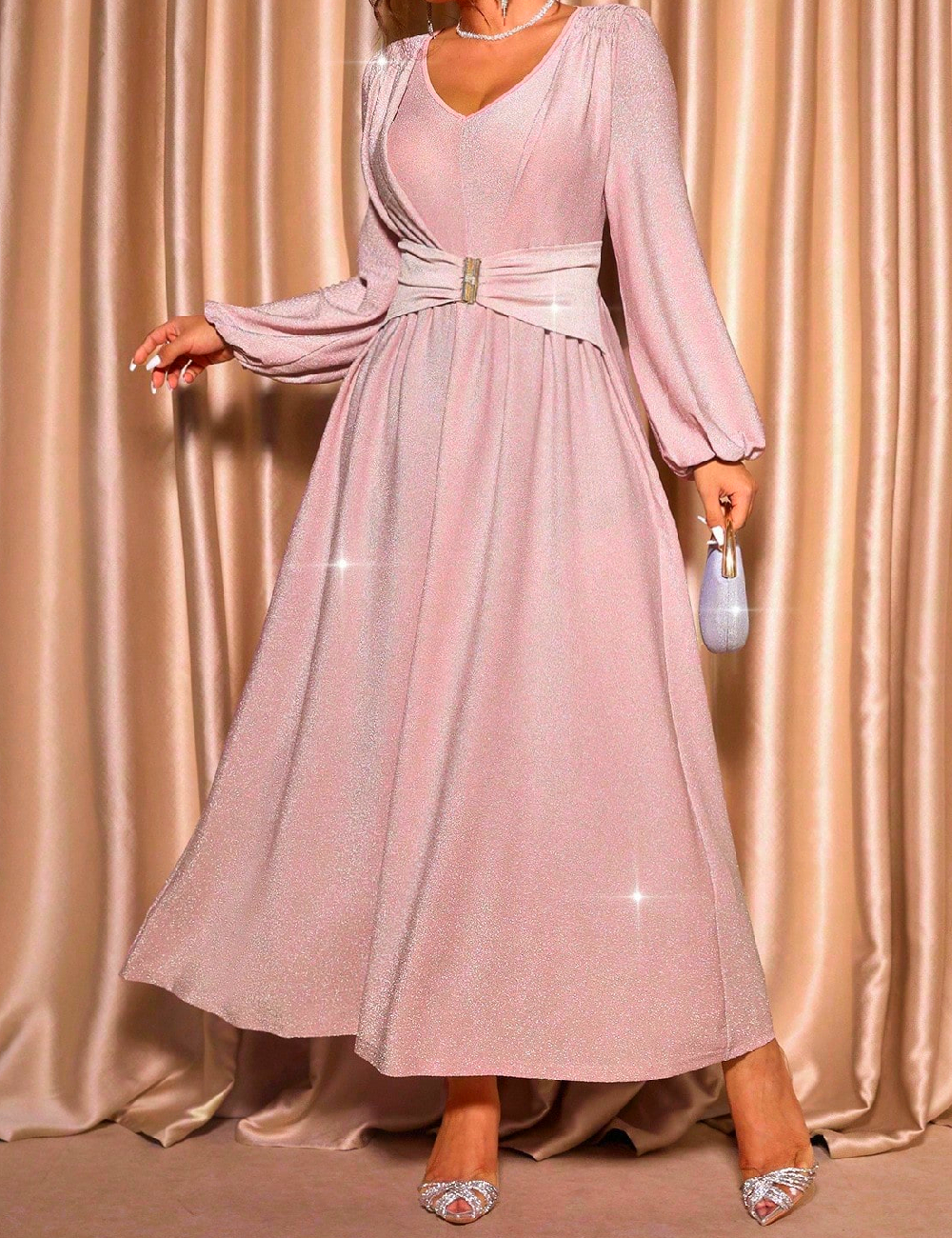 Rochie lunga SHEIN CURVE, roz