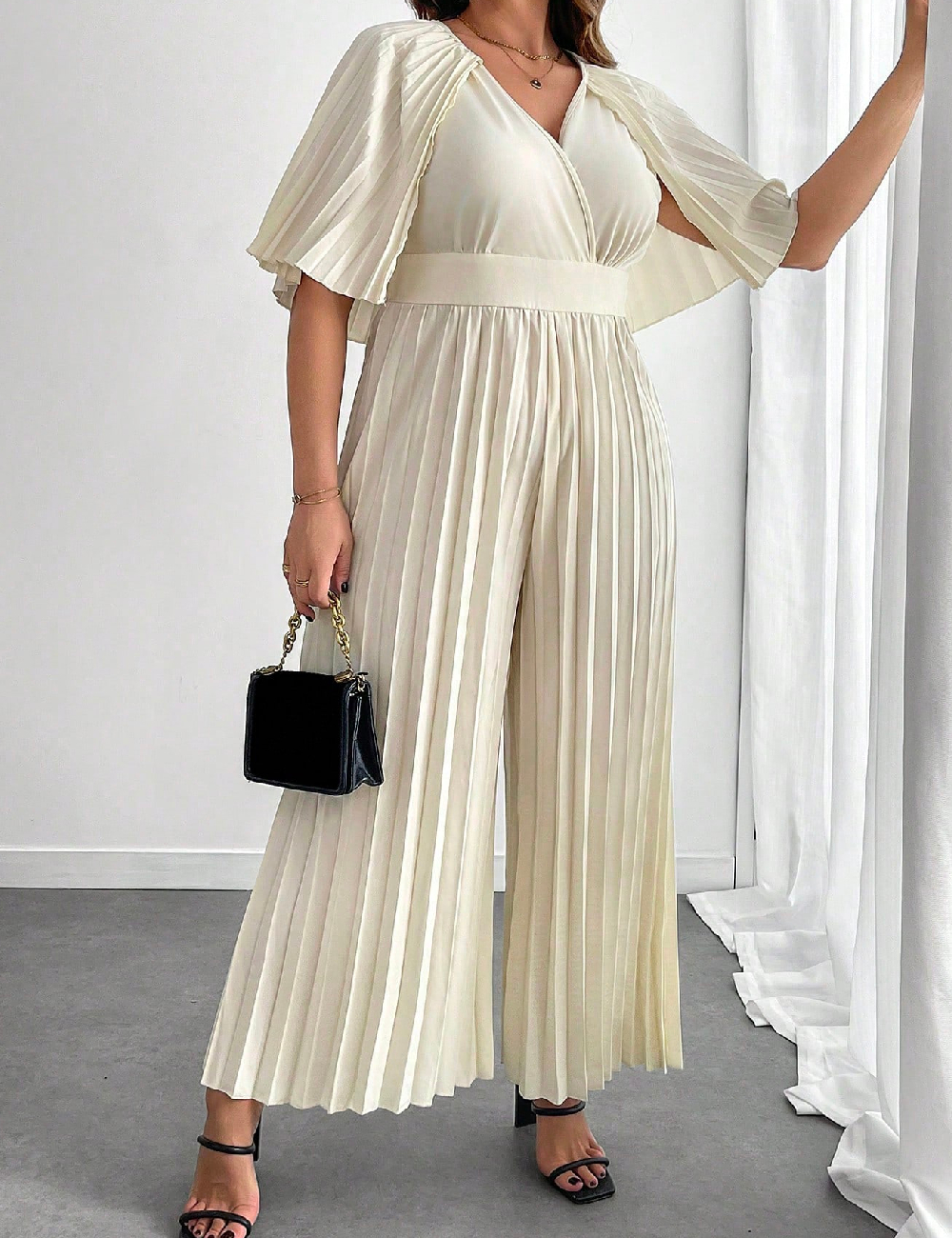 Salopeta SHEIN CURVE, ecru