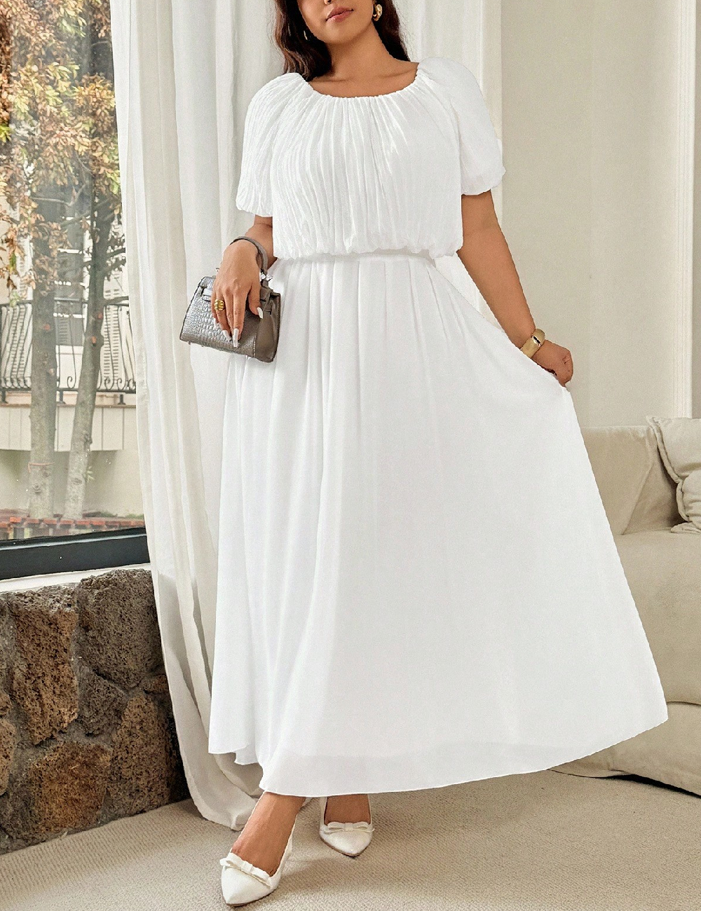 Compleu SHEIN CURVE, alb