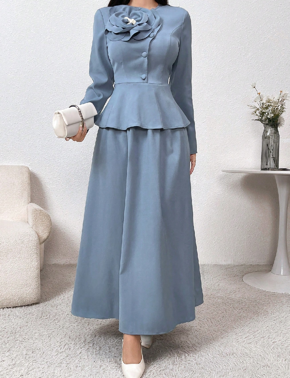 Rochie lunga SHEIN, albastru