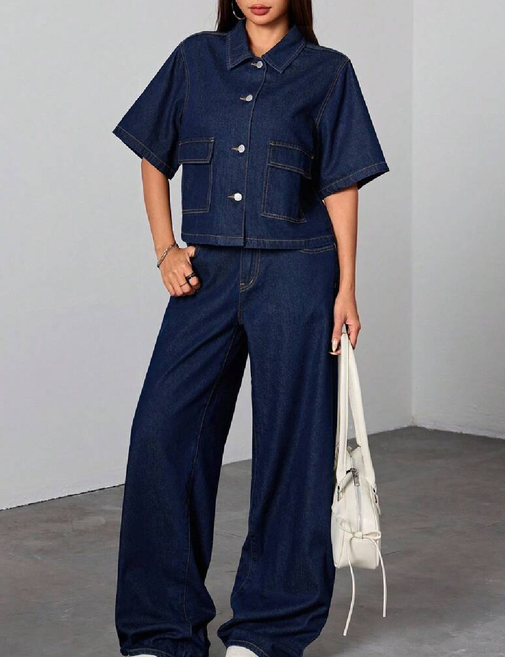 Camasa Shein Kids, bleumarin