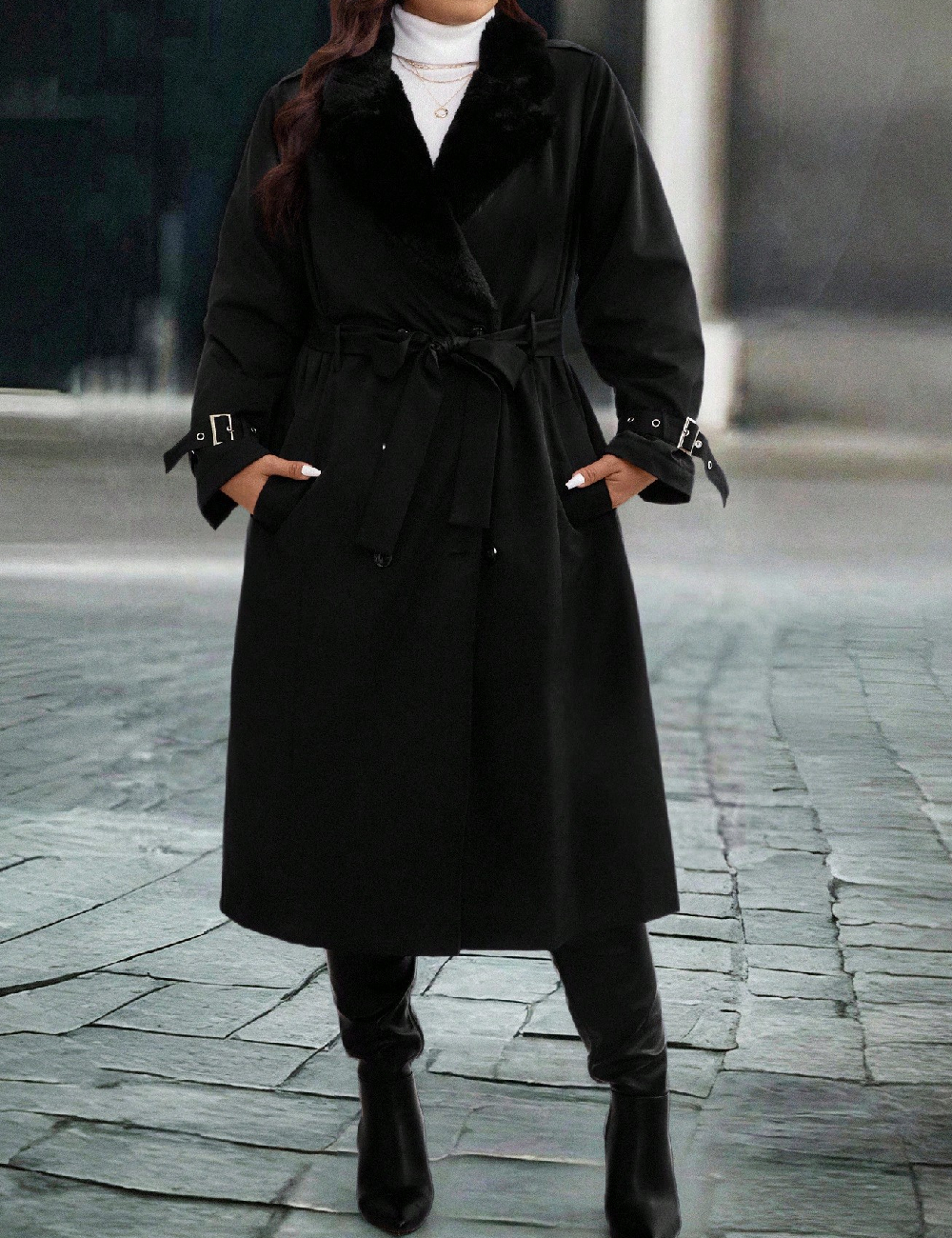 Palton Emery Rose Curve, negru