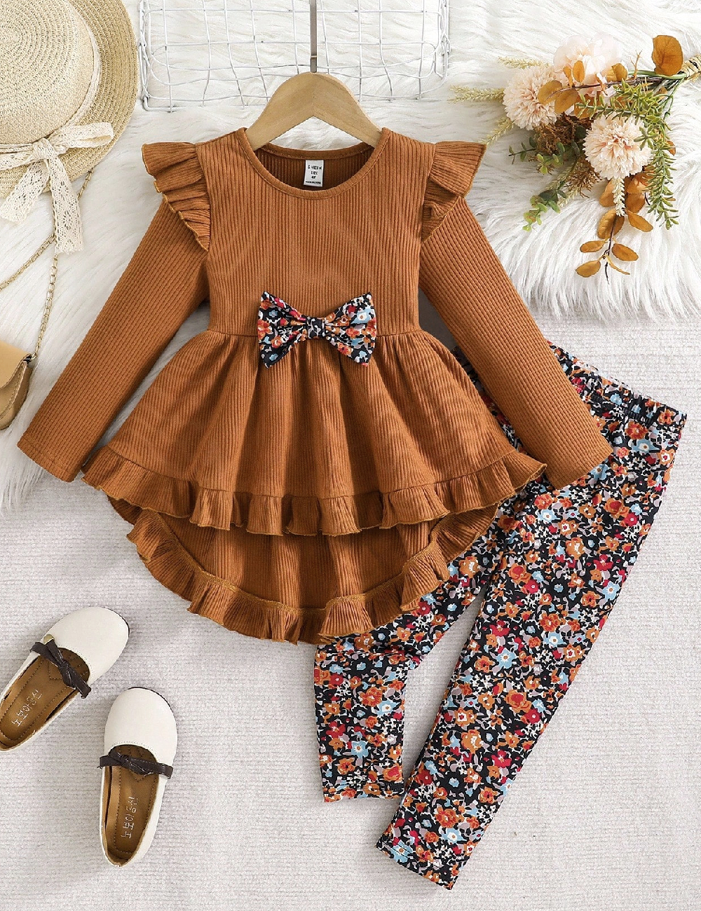 Compleu Shein Kids, maro/mix culori