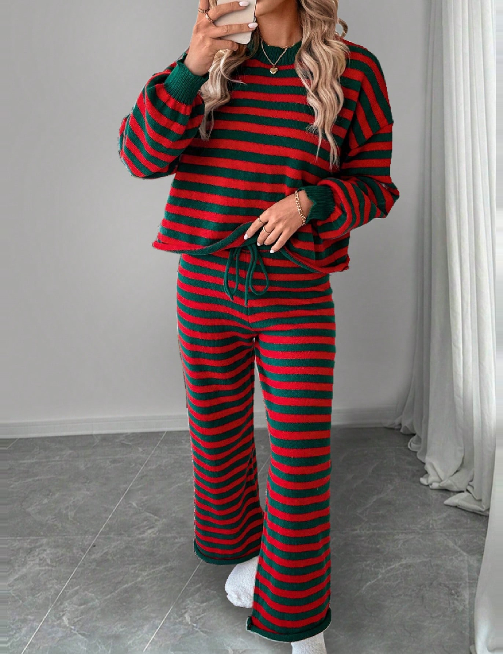 Compleu SHEIN, verde/rosu