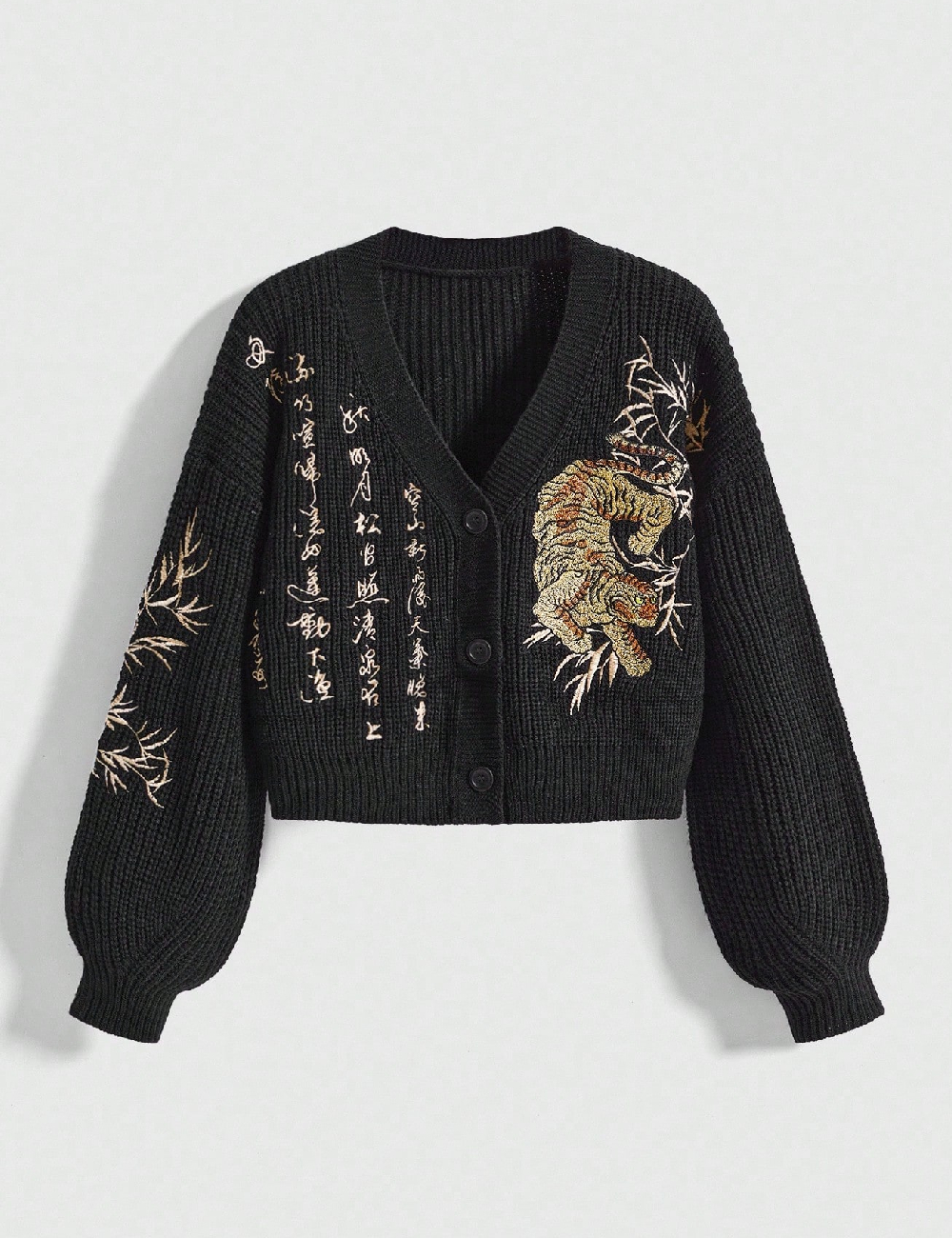 Cardigan Romwe, negru