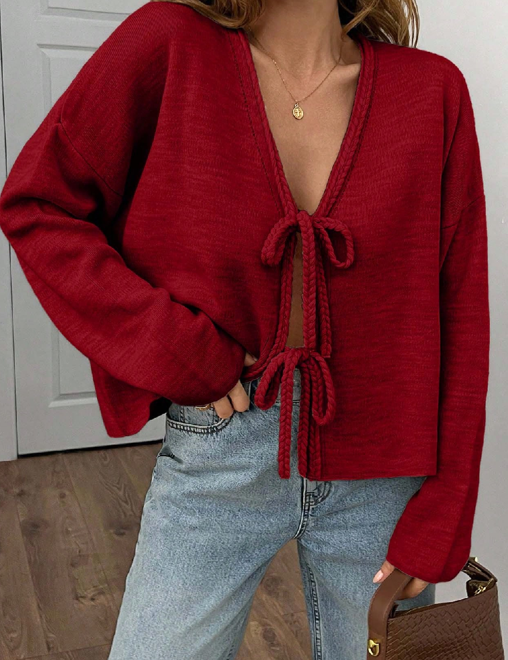 Cardigan SHEIN, rosu