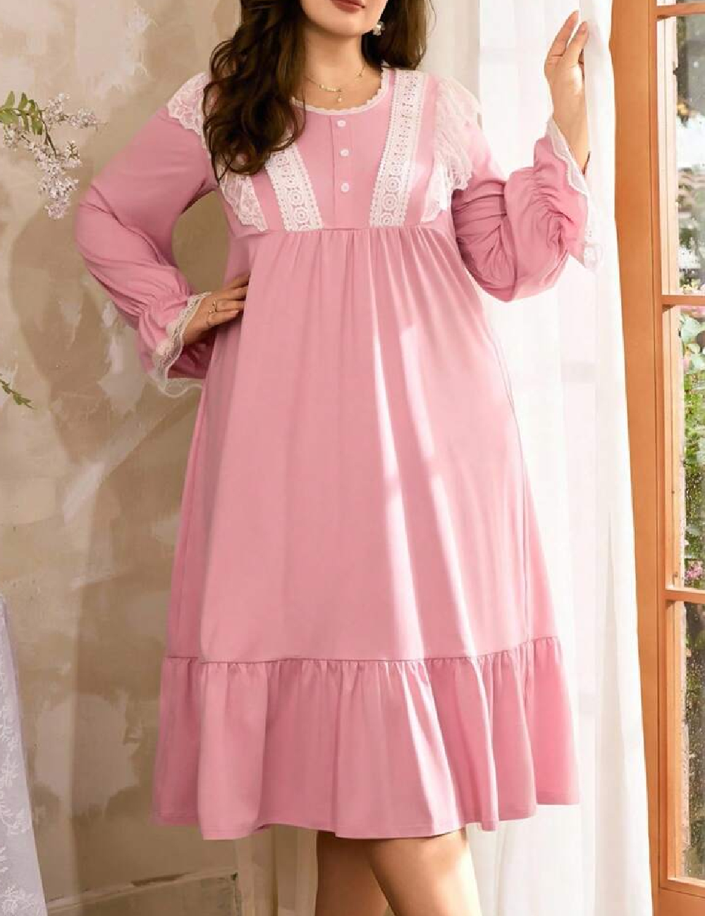 Rochie de noapte SHEIN CURVE, roz