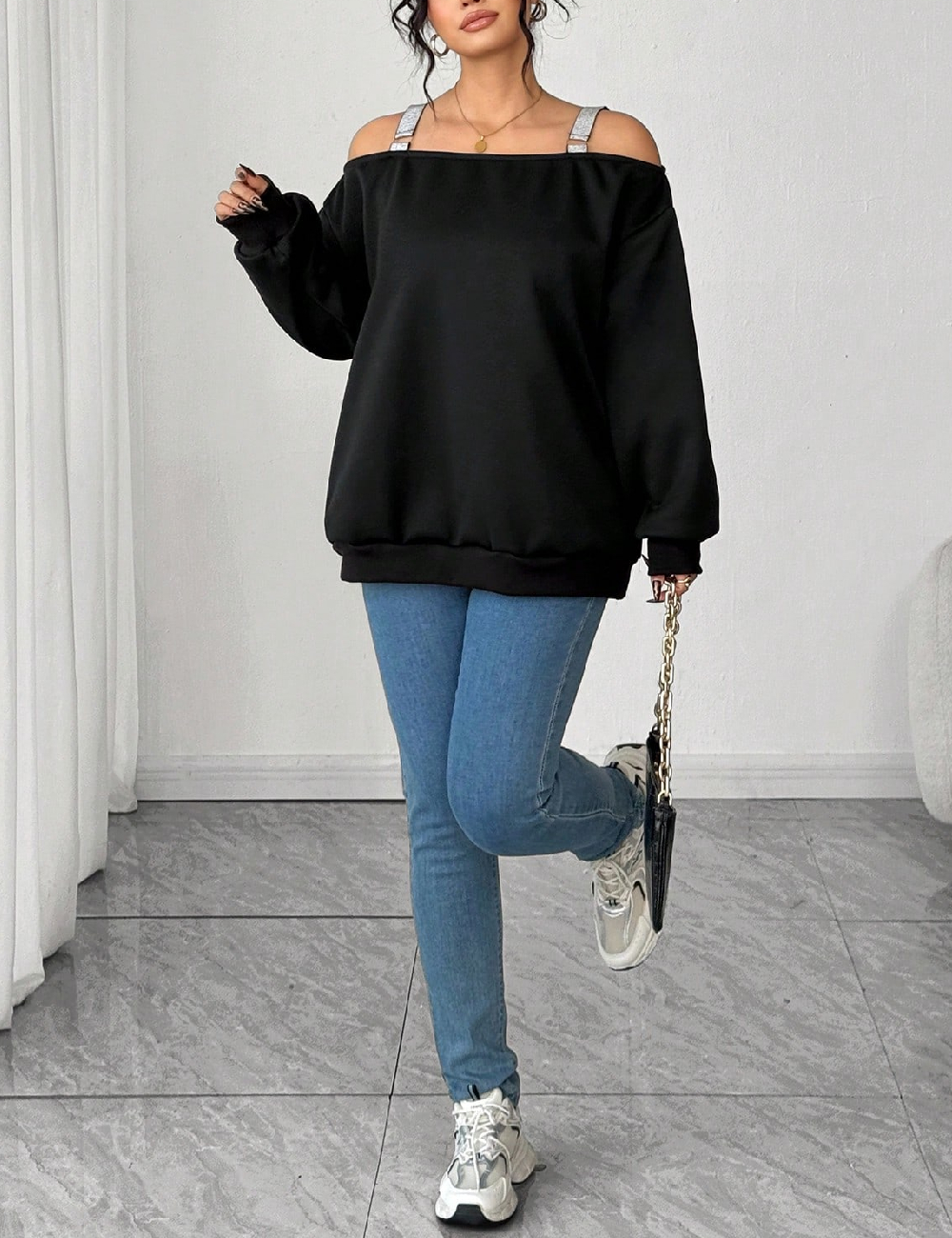 Bluza SHEIN CURVE, negru