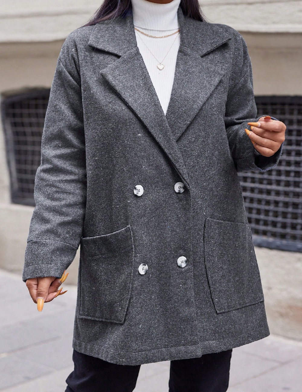 Palton SHEIN CURVE, gri