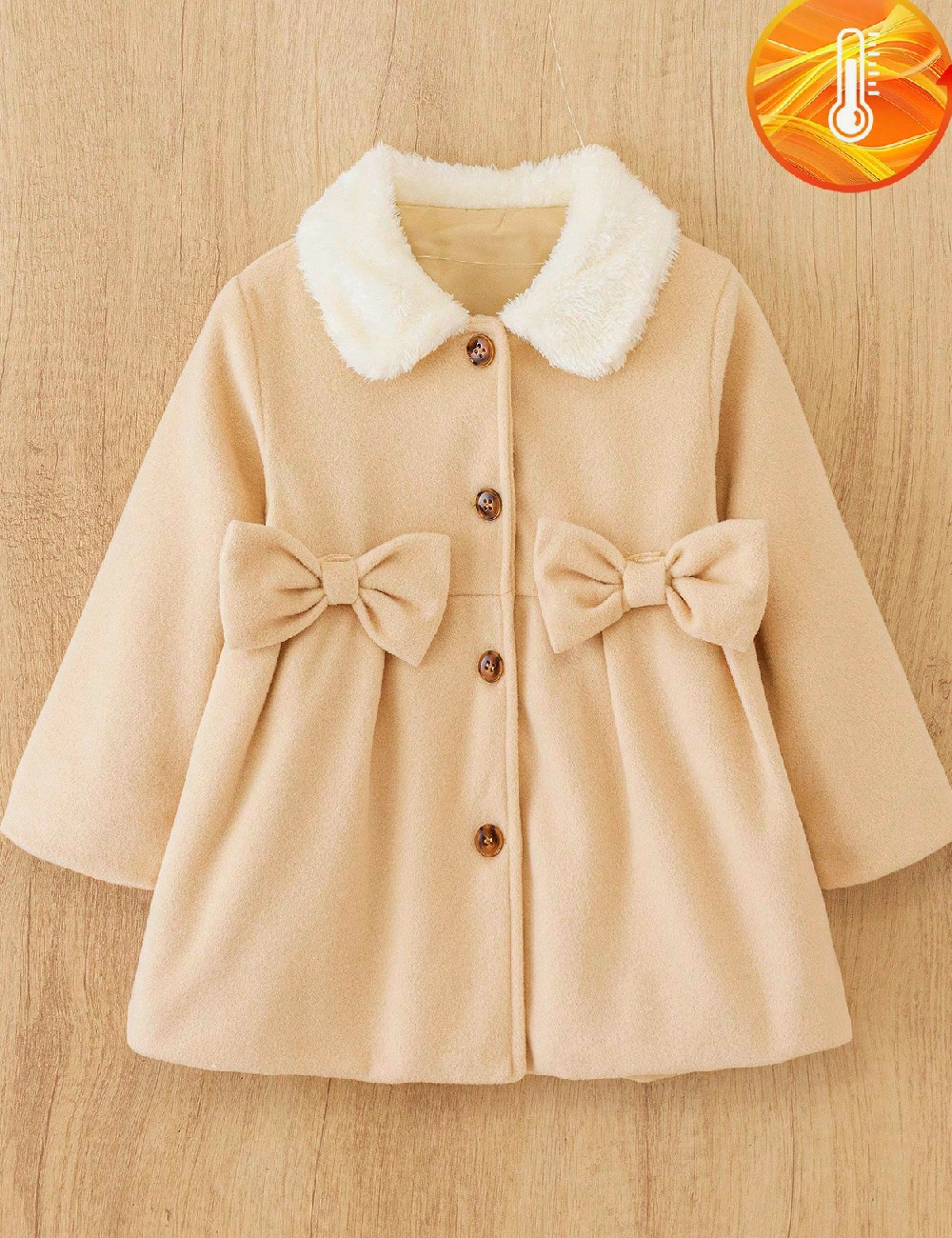 Palton Shein Kids, crem