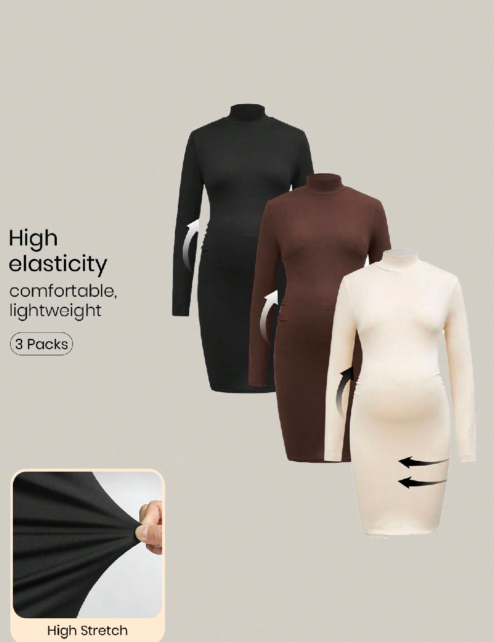 Set rochii scurte 3 bucati SHEIN Maternity, mix culori