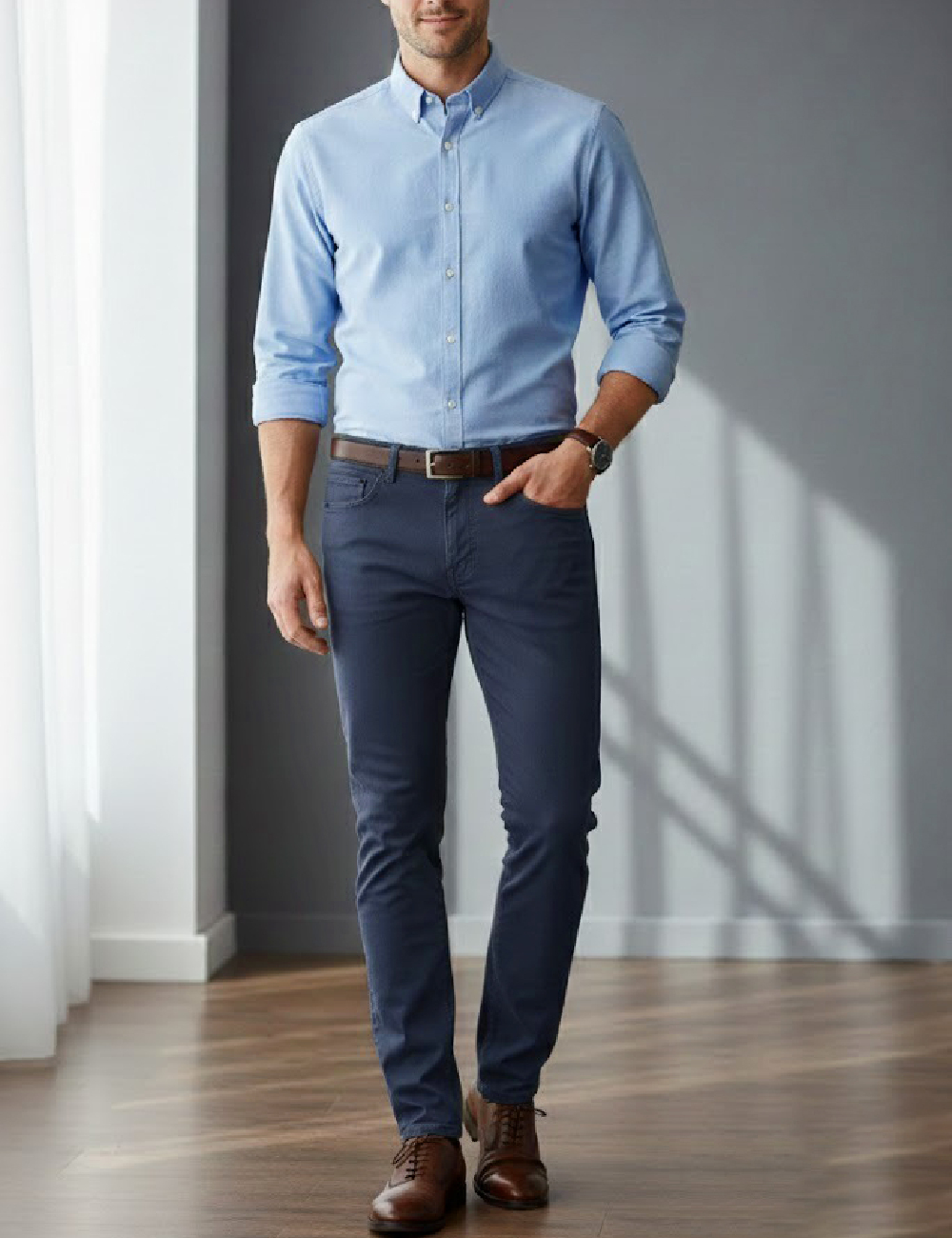 Pantaloni Bershka, albastru